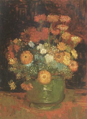 Vincent Van Gogh Vase with Zinnias (nn04) oil painting picture